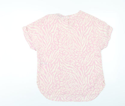 Womens UK Size 12 New Look Pink Basic T-Shirt