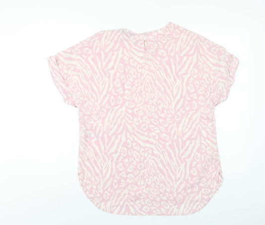 Womens UK Size 12 New Look Pink Basic T-Shirt