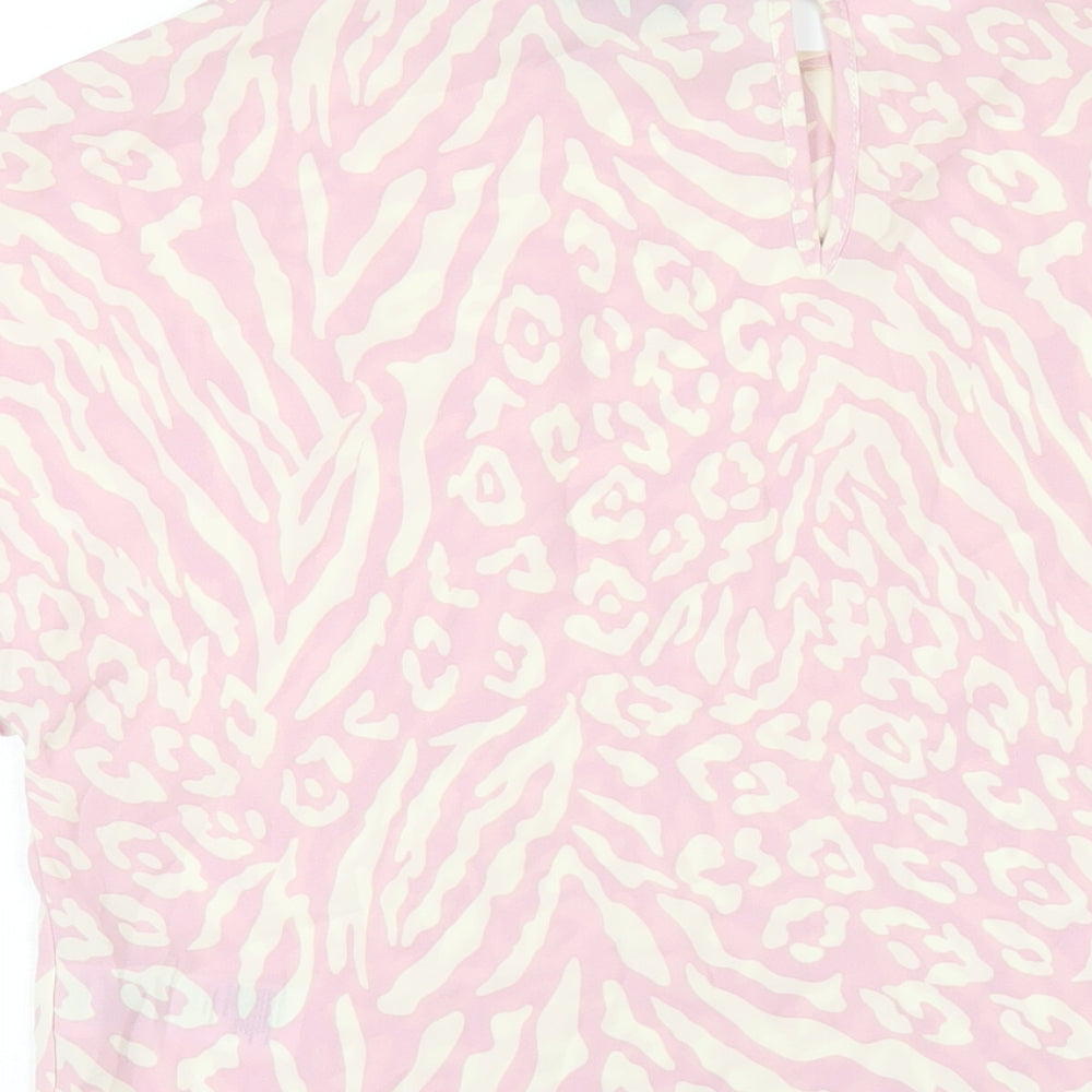 Womens UK Size 12 New Look Pink Basic T-Shirt
