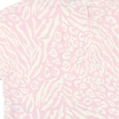 Womens UK Size 12 New Look Pink Basic T-Shirt