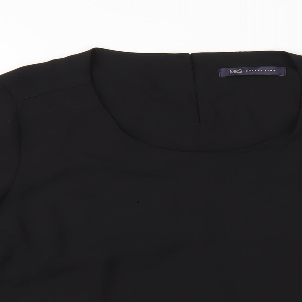 Womens UK Size 12 Marks and Spencer Black Basic T-Shirt