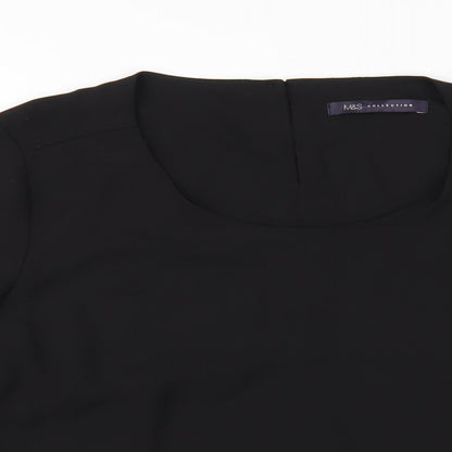 Womens UK Size 12 Marks and Spencer Black Basic T-Shirt