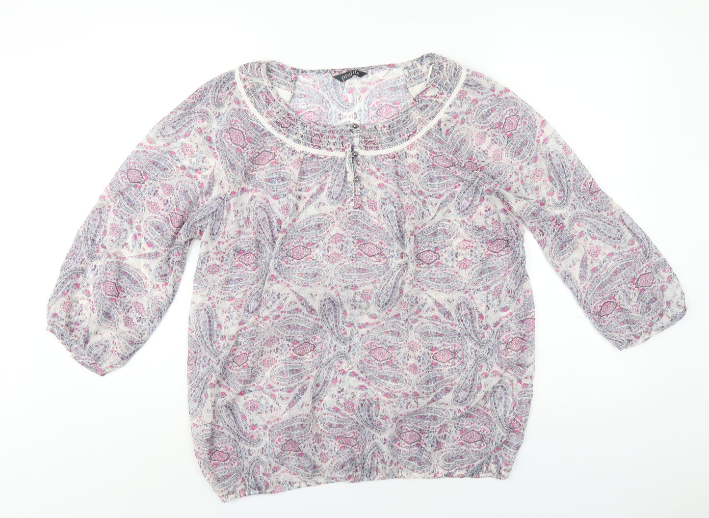 Womens UK Size 16 Profile Multicoloured Basic Blouse