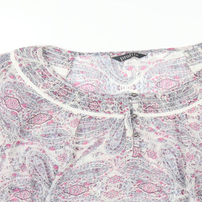 Womens UK Size 16 Profile Multicoloured Basic Blouse