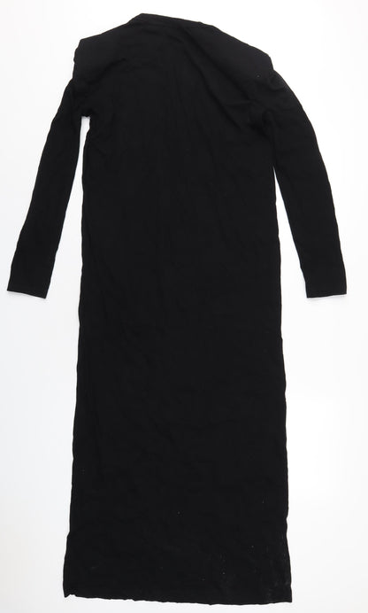 ASOS Womens Black Cotton Maxi Size 8 Round Neck Pullover