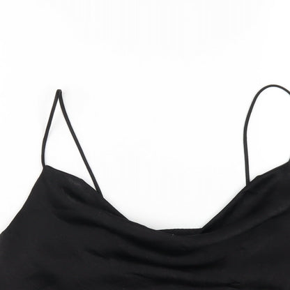 New Look Womens Black Polyester Camisole T-Shirt Size 8 Cowl Neck