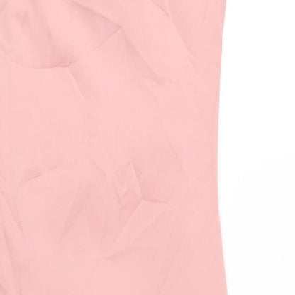 Boohoo Womens Pink Polyester Bodycon Size 10 V-Neck Pullover