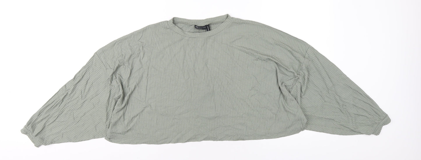 Womens UK Size 6 ASOS Green Cropped T-Shirt