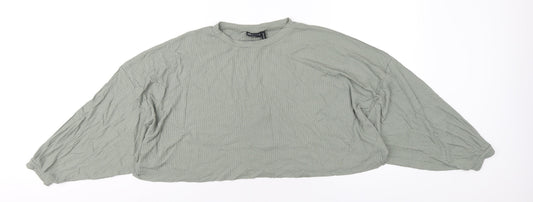Womens UK Size 6 ASOS Green Cropped T-Shirt