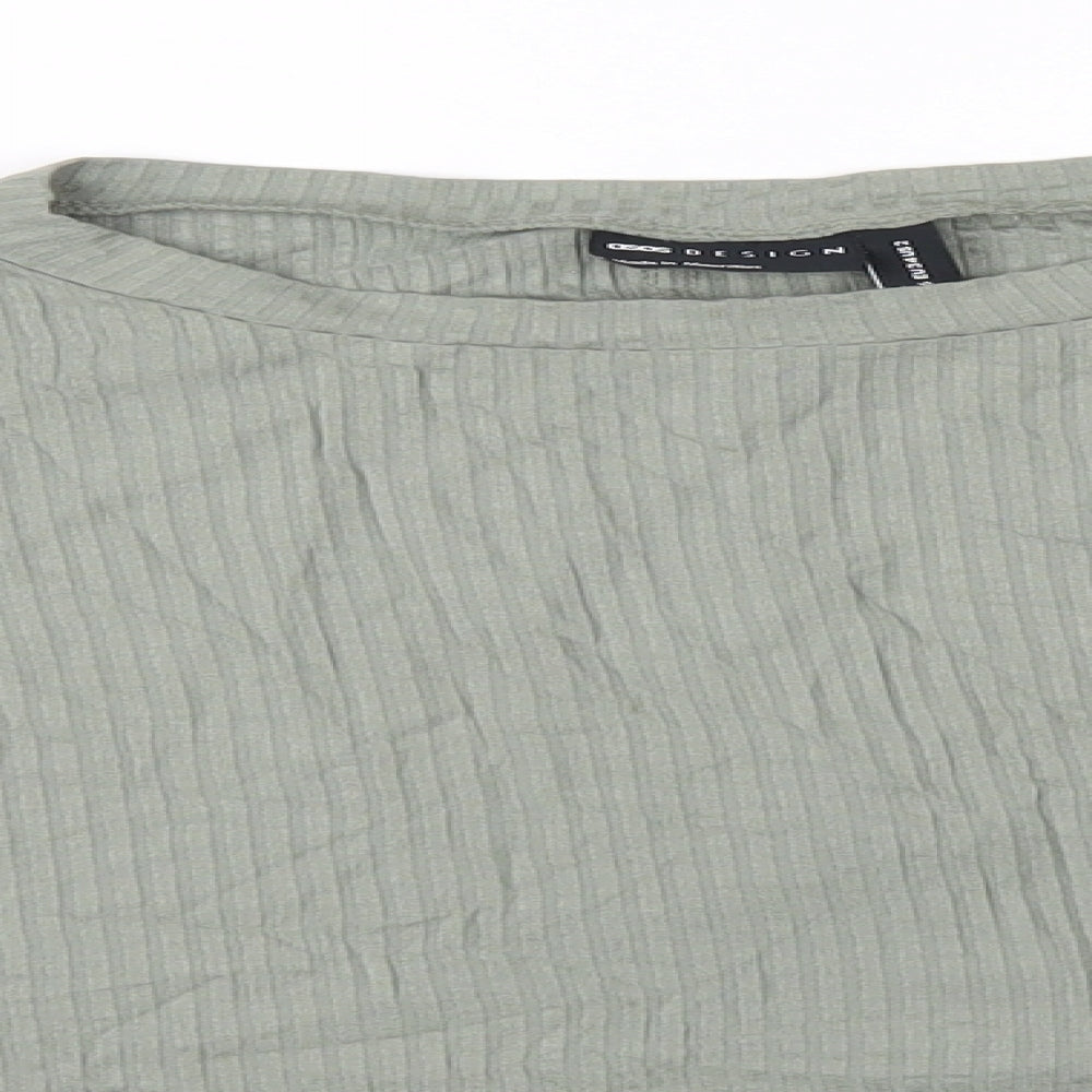 Womens UK Size 6 ASOS Green Cropped T-Shirt
