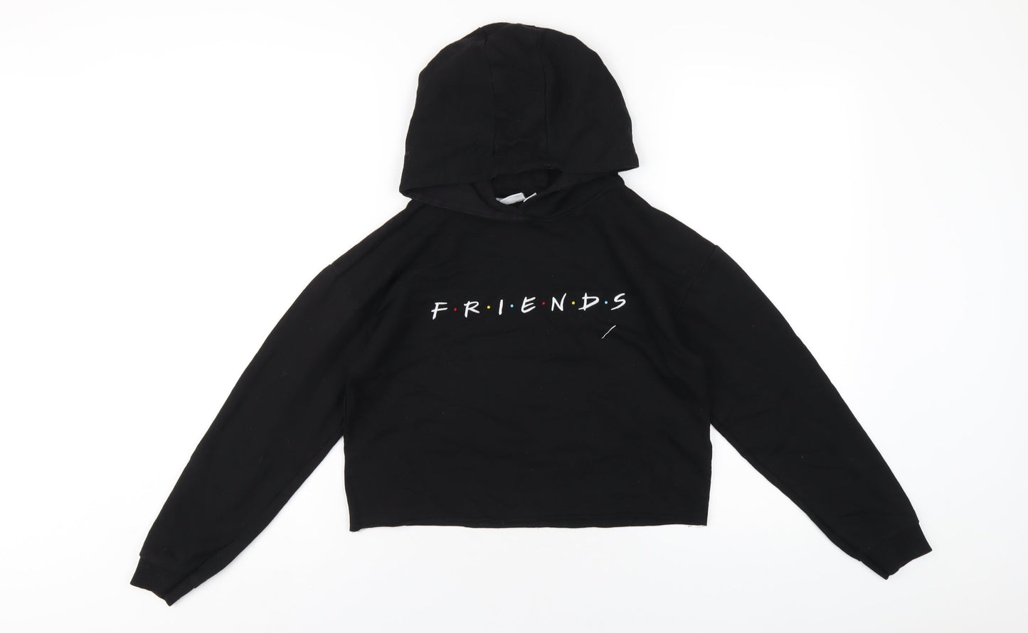 Friends Girls Black Cotton Pullover Hoodie Size 11-12 Years Pullover - Friends Logo