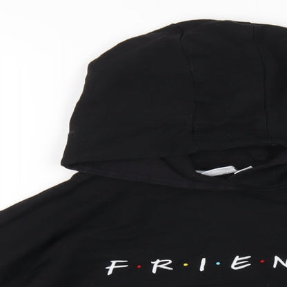 Friends Girls Black Cotton Pullover Hoodie Size 11-12 Years Pullover - Friends Logo