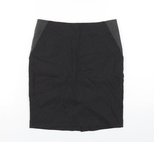 NEXT Womens Grey Polka Dot Polyester Straight & Pencil Skirt Size 6 Zip