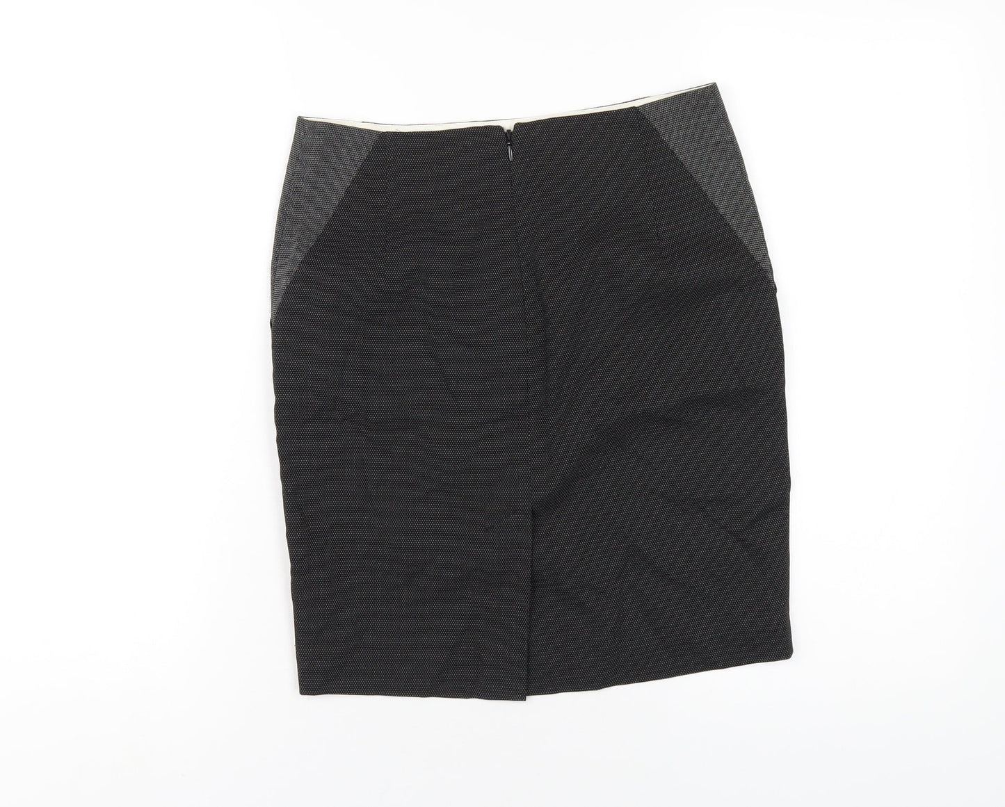 NEXT Womens Grey Polka Dot Polyester Straight & Pencil Skirt Size 6 Zip