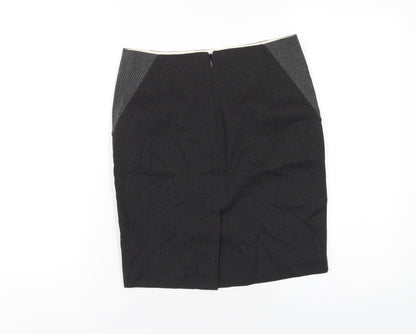 NEXT Womens Grey Polka Dot Polyester Straight & Pencil Skirt Size 6 Zip