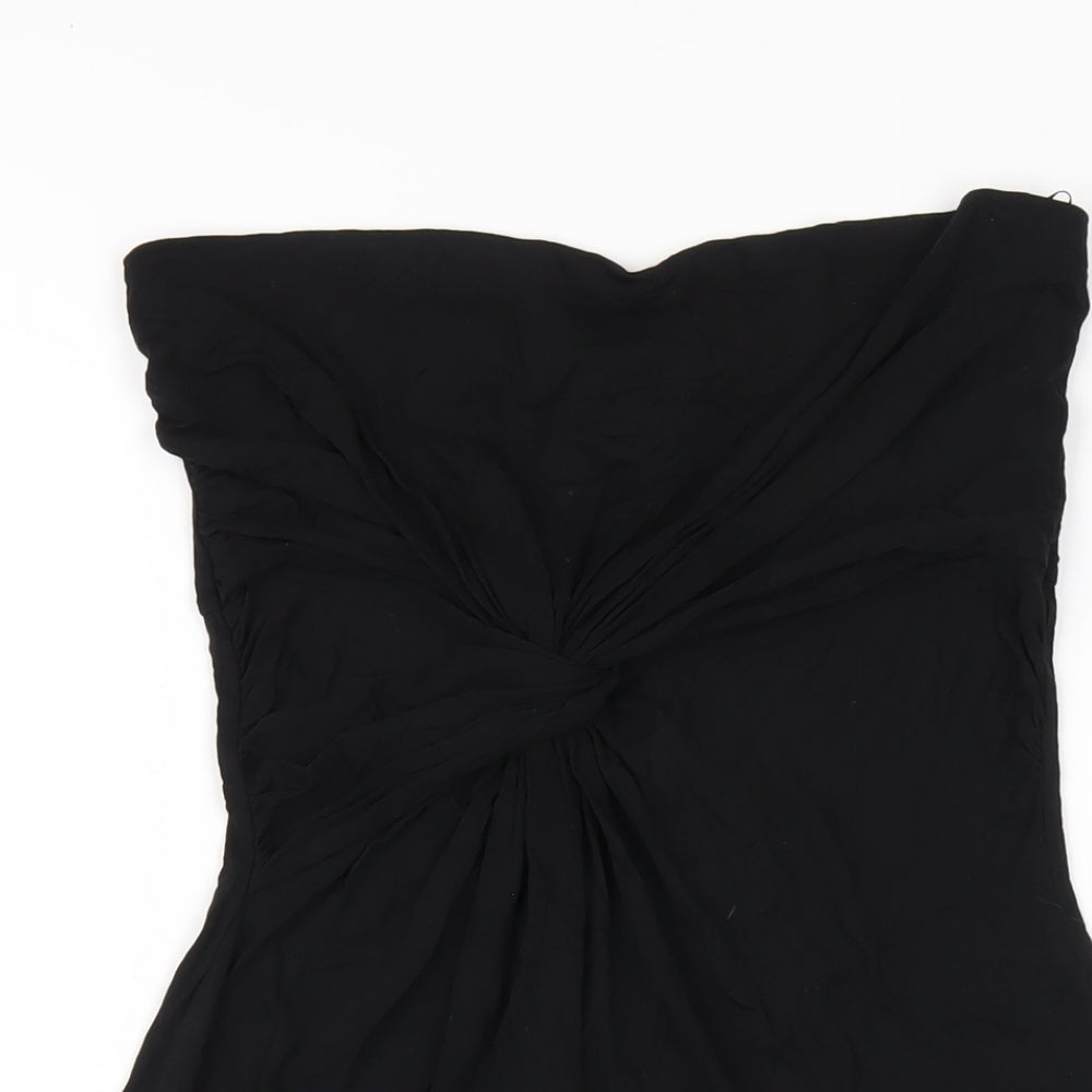 NEXT Womens Black Viscose A-Line Size 12 Square Neck Pullover