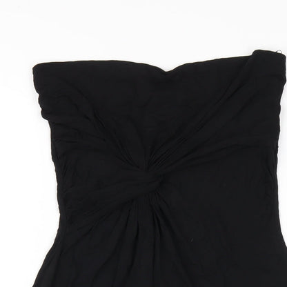 NEXT Womens Black Viscose A-Line Size 12 Square Neck Pullover