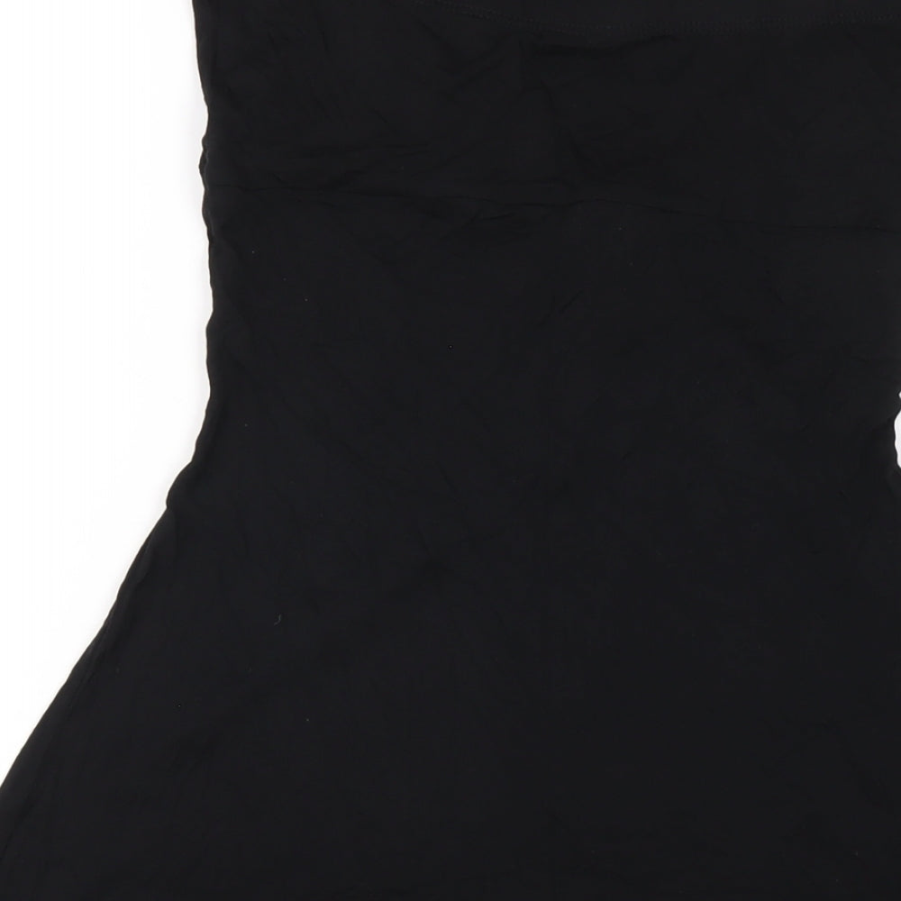 NEXT Womens Black Viscose A-Line Size 12 Square Neck Pullover