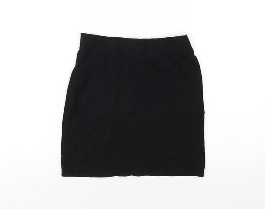 H&M Womens Black Cotton Straight & Pencil Skirt Size S