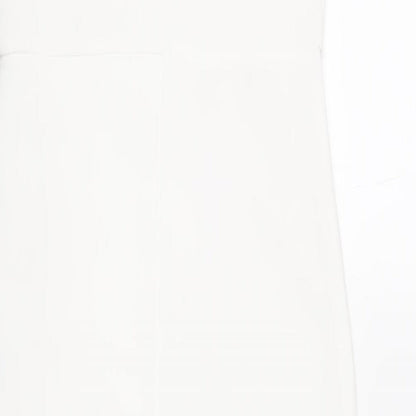 PRETTYLITTLETHING Womens White Polyester Bodycon Size 8 One Shoulder Pullover