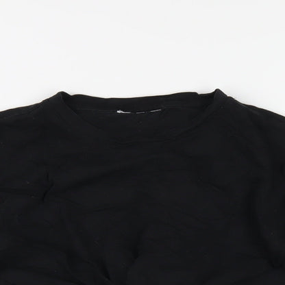 Womens UK Size 8 Topshop Black Cropped T-Shirt