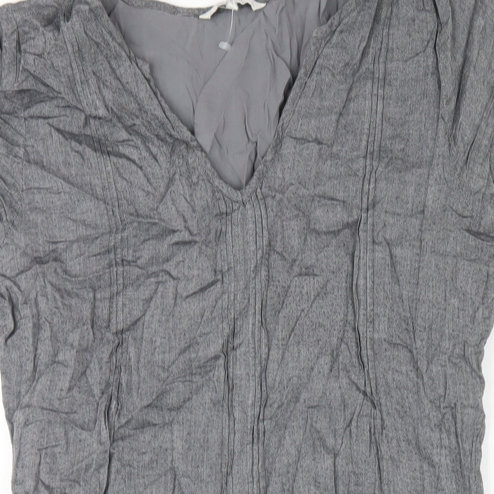 Sandwich Womens Grey Cotton A-Line Size 8 V-Neck Pullover