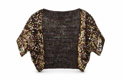 Julien Macdonald Womens Multicoloured V-Neck Viscose Cardigan Jumper Size S