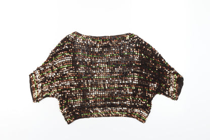 Julien Macdonald Womens Multicoloured V-Neck Viscose Cardigan Jumper Size S