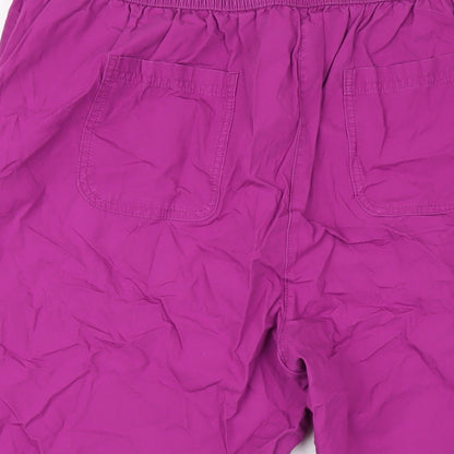 Classic Womens Purple Cotton Capri Trousers Size 18 L20 in Regular Drawstring