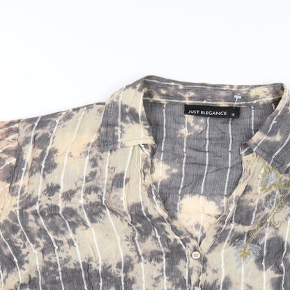 Just Elegance Womens Multicoloured Cotton Basic Button-Up Size 18 Collared
