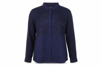 Womens UK Size 10 French Connection Blue Basic Button-Up
