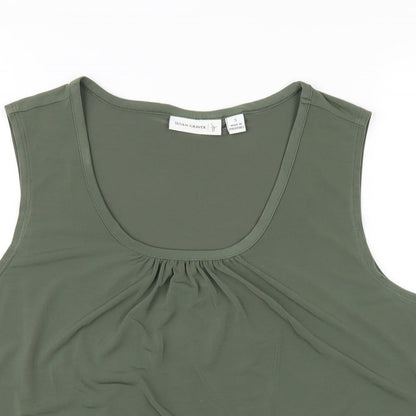 Susan Graver Womens Green Polyester Basic Tank Size S Scoop Neck