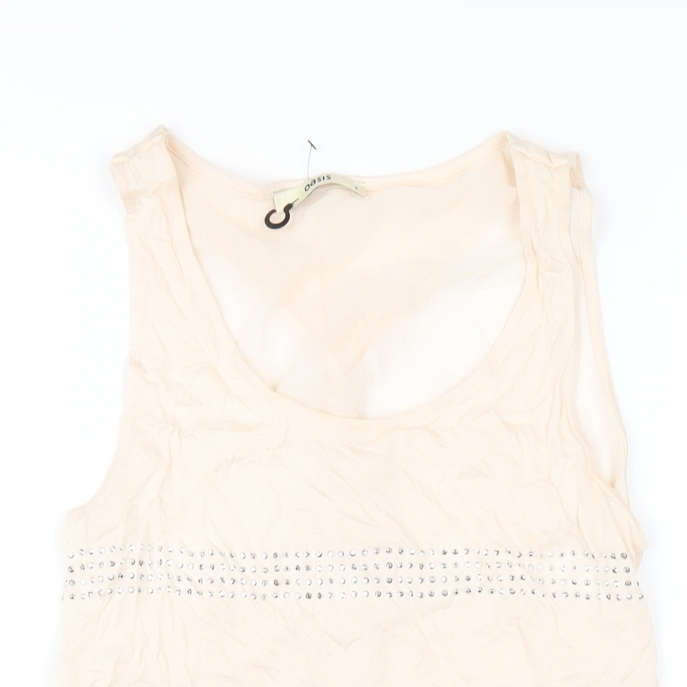 Oasis Womens Pink Polyester Basic Tank Size S Scoop Neck
