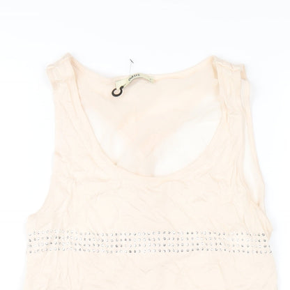 Oasis Womens Pink Polyester Basic Tank Size S Scoop Neck