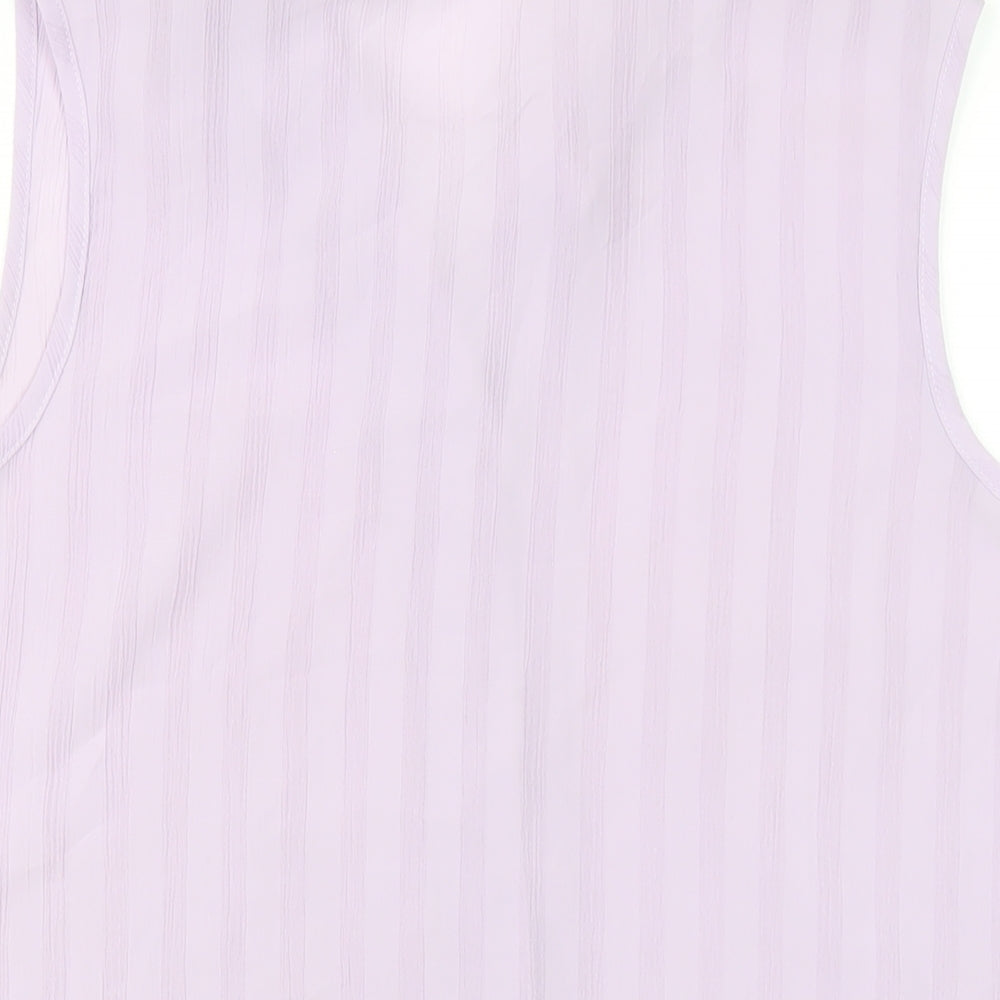 Bonmarché Womens Purple Polyester Basic Button-Up Size 14 Collared