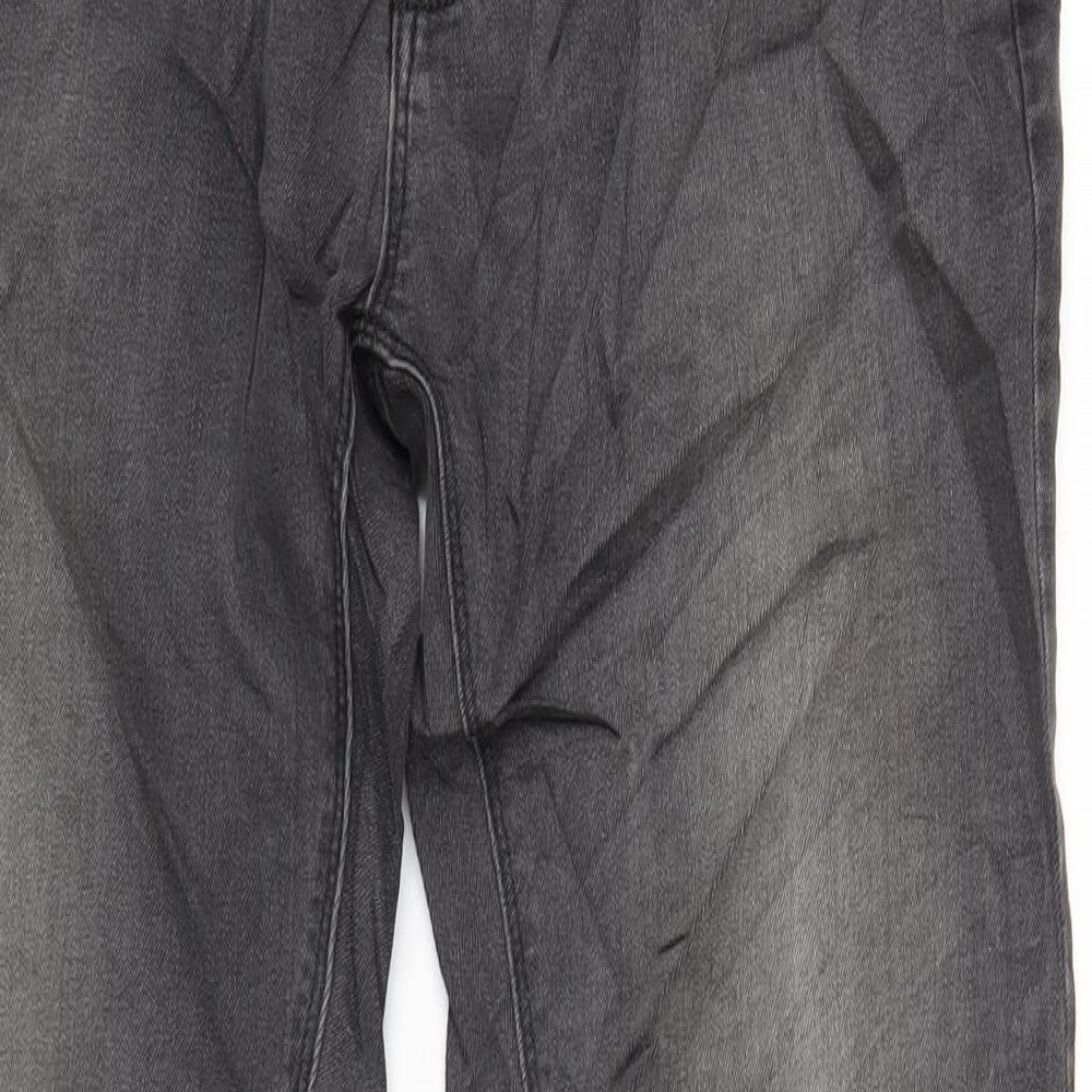 Marks and Spencer Mens Grey Cotton Skinny Jeans Size 34 in L33 in Regular Zip
