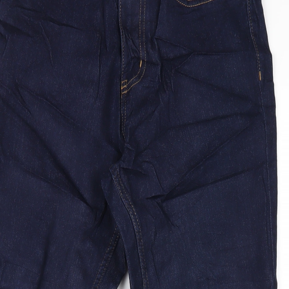 Marks and Spencer Womens Blue Cotton Skinny Jeans Size 10 L28 in Regular Zip