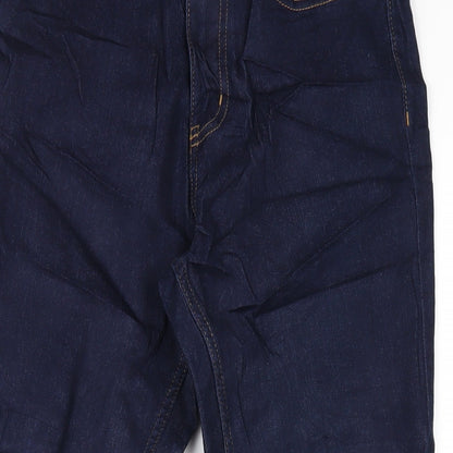 Marks and Spencer Womens Blue Cotton Skinny Jeans Size 10 L28 in Regular Zip