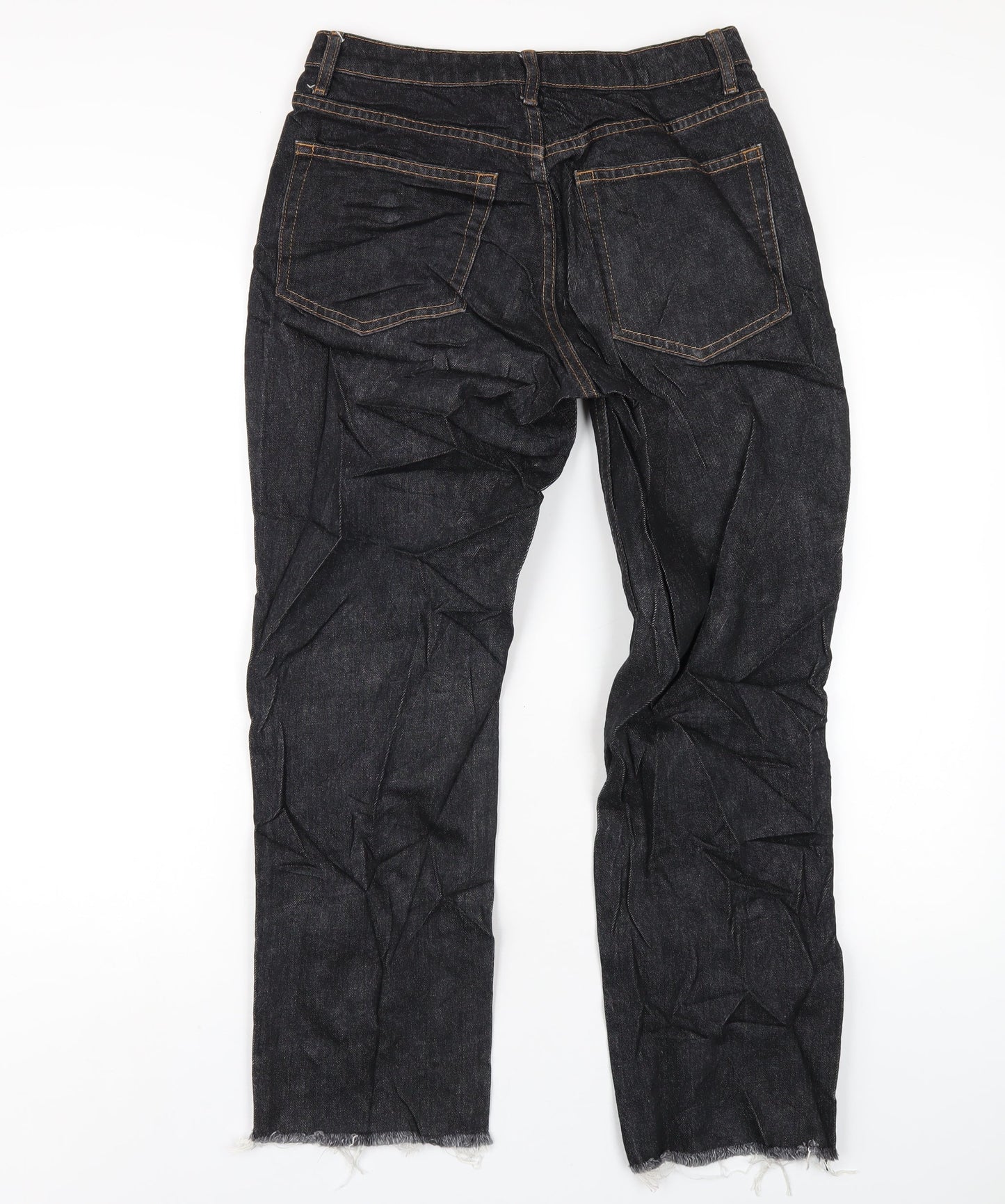 Topshop Womens Grey Cotton Straight Jeans Size 28 in L32 in Regular Zip