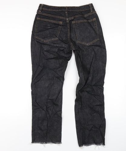 Topshop Womens Grey Cotton Straight Jeans Size 28 in L32 in Regular Zip