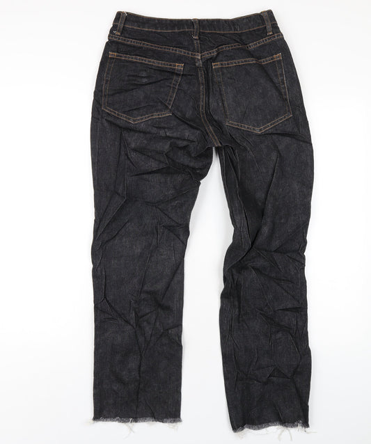Topshop Womens Grey Cotton Straight Jeans Size 28 in L32 in Regular Zip