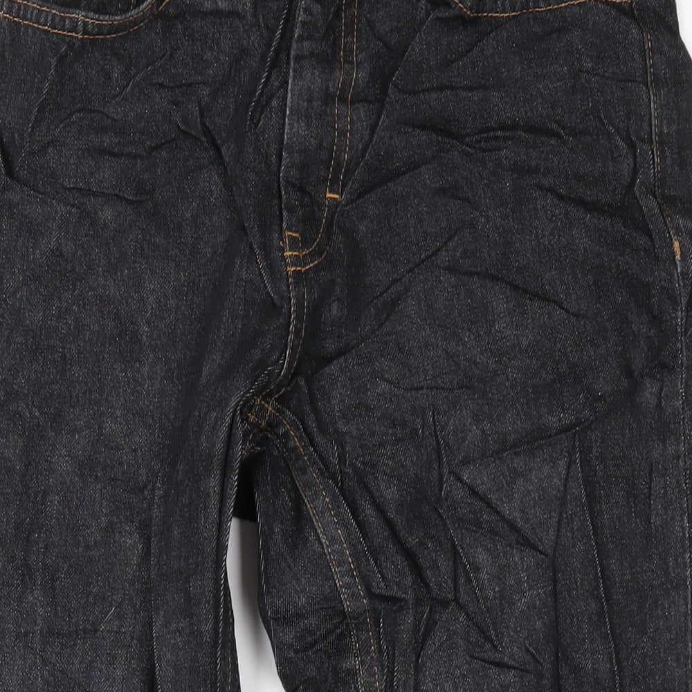 Topshop Womens Grey Cotton Straight Jeans Size 28 in L32 in Regular Zip