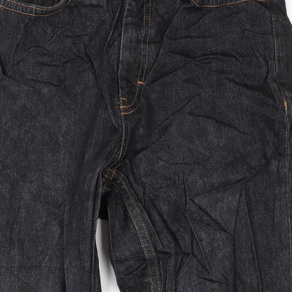 Topshop Womens Grey Cotton Straight Jeans Size 28 in L32 in Regular Zip