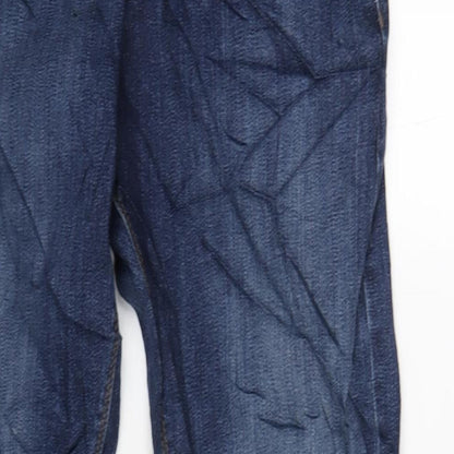 Marks and Spencer Mens Blue Cotton Straight Jeans Size 30 in L31 in Slim Zip