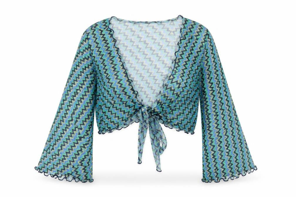 Womens UK Size M Urban Green Wrap Blouse