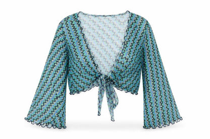 Womens UK Size M Urban Green Wrap Blouse