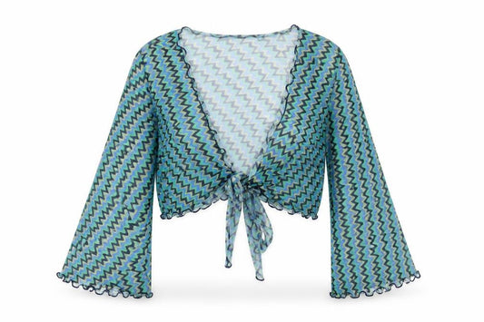 Womens UK Size M Urban Green Wrap Blouse