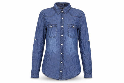 Womens UK Size 6 Boohoo Blue Basic Button-Up