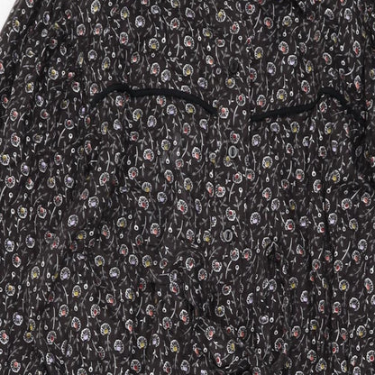 NEXT Womens Grey Geometric Viscose A-Line Size 16 Collared Button