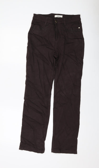 Benchmark Womens Brown Cotton Straight Jeans Size 10 L28 in Regular Button